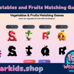 Vegetables and Fruits Alphabet Matching Game