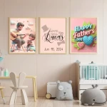 Father's Day Set of 3 Personalized personalized Name Signs Meaningful Artwork Father's Day unforgettable  Custom Father Special Gift