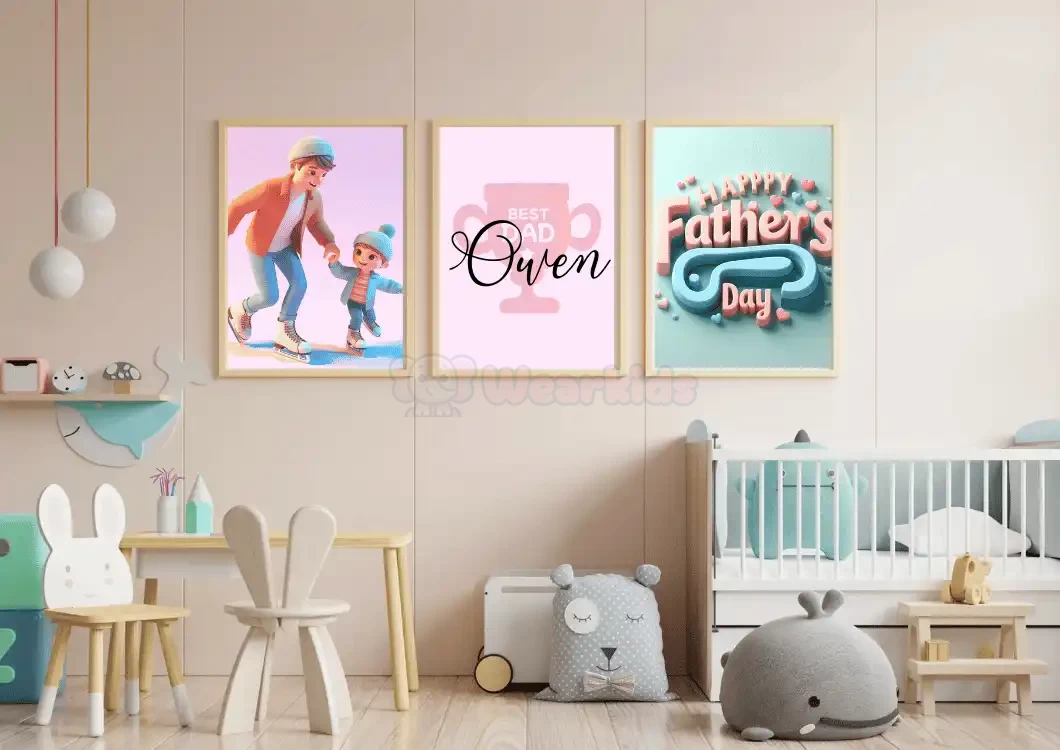 Father's Day Set of 3 Personalized personalized Name Signs Meaningful Artwork Father's Day unforgettable  Custom Father Special Gift