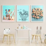 Father's Day Set of 3 Personalized personalized Name Signs Meaningful Artwork Father's Day unforgettable  Custom Father Special Gift