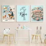 Father's Day Set of 3 Personalized personalized Name Signs Meaningful Artwork Father's Day unforgettable  Custom Father Special Gift