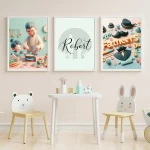 Father's Day Set of 3 Personalized personalized Name Signs Meaningful Artwork Father's Day unforgettable  Custom Father Special Gift