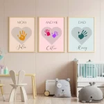 Father's Day Set of 3 Handprint Gift from Kids Dad Gift for Mom Child Handprint Art Printable Gift for Kids DIY Kid Craft Handprint Keepsake Style 1