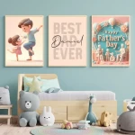 Father's Day Personalized Set of 3 personalized Name Signs Design Meaningful Artwork Father's Day unforgettable Father Relationship