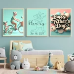 Father's Day Personalized Set of 3 personalized Name Signs Design Meaningful Artwork Father's Day unforgettable Father Relationship