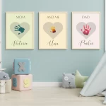 Father's Day Set of 3 Handprint Gift from Kids Dad Gift for Mom Child Handprint Art Printable Gift for Kids DIY Kid Craft Handprint Keepsake Style 1