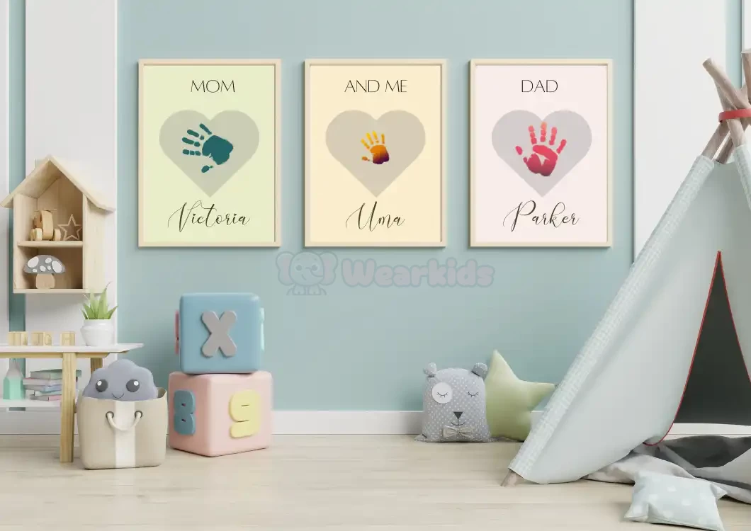 Father's Day Set of 3 Handprint Gift from Kids Dad Gift for Mom Child Handprint Art Printable Gift for Kids DIY Kid Craft Handprint Keepsake Style 1