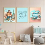 Father's Day Personalized Set of 3 personalized Name Signs Design Meaningful Artwork Father's Day unforgettable Father Relationship