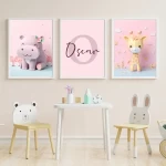 Set of 3 Nursery Animal Art Nursery Wall Art Set of 3 Prints Nursery Decor Paper Art Nursery Prints for Girls Cute Baby Wall Art Cute Animal