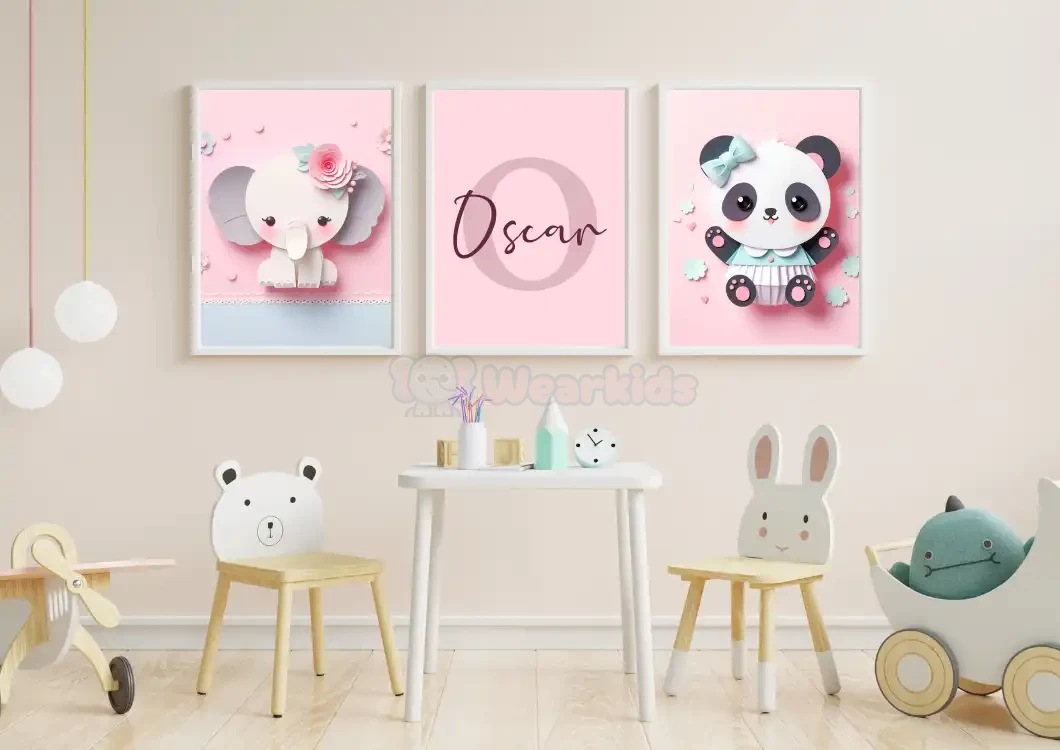 Personalized Name Signs for Nursery Set 3 with Unique Name Signs Customizable Kids Room Decor Trendy Nursery Wall Art Custom Name Art