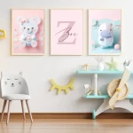 Charming Nursery Wall Art Set of 3 Prints Nursery Decor Paper Art with Nursery Prints for Girls Beautiful Baby Girl Wall Art