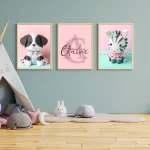 Personalized Name Signs for Nursery Set 3 with Unique Name Signs Customizable Kids Room Decor Trendy Nursery Wall Art Custom Name Art