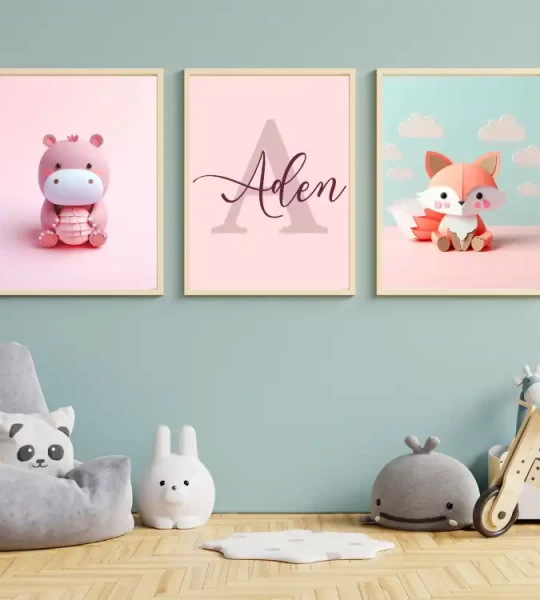 Charming Nursery Wall Art Set of 3 Prints Nursery Decor Paper Art with Nursery Prints for Girls Beautiful Baby Girl Wall Art