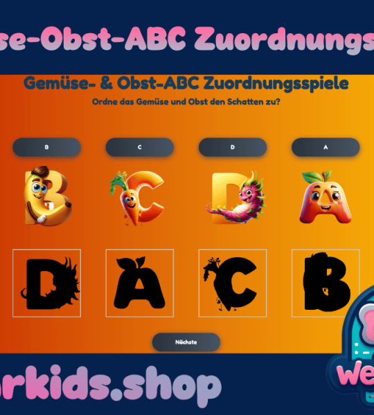 Gemüse- & Obst-Alphabet Zuordnungsspiel