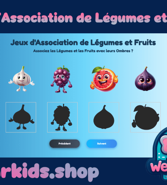 Découvrez le Plaisir Sain : Jeu d'Association de Légumes et Fruits – Une Nouvelle Façon d'Apprendre