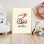 Unique Baby Girl Nursery Decor Custom Print Set Name Sign Art Personalized Nursery Art Prints Children's Letters Nursery Alphabets Letter Z