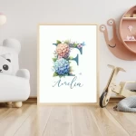 Floral Letter Images Unique Baby Girl Nursery Decor offering Custom Wildflower Print Set Name Sign Art Personalized Prints Kids Letter F