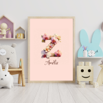 Unique Baby Girl Nursery Decor Custom Print Set Name Sign Art Personalized Nursery Art Prints Children's Letters Nursery Alphabets Letter Z