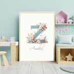 Unique Baby Girl Nursery Decor Custom Print Set Name Sign Art Personalized Nursery Art Prints Children's Letters Nursery Alphabets Letter Z