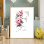 Floral Letter Images Unique Baby Girl Nursery Decor offering Custom Wildflower Print Set Name Sign Art Personalized Prints Kids Letter F