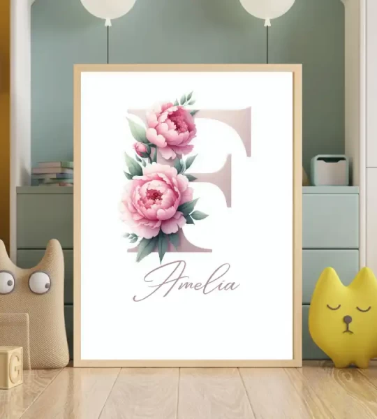 Floral Letter Images Unique Baby Girl Nursery Decor offering Custom Wildflower Print Set Name Sign Art Personalized Prints Kids Letter F