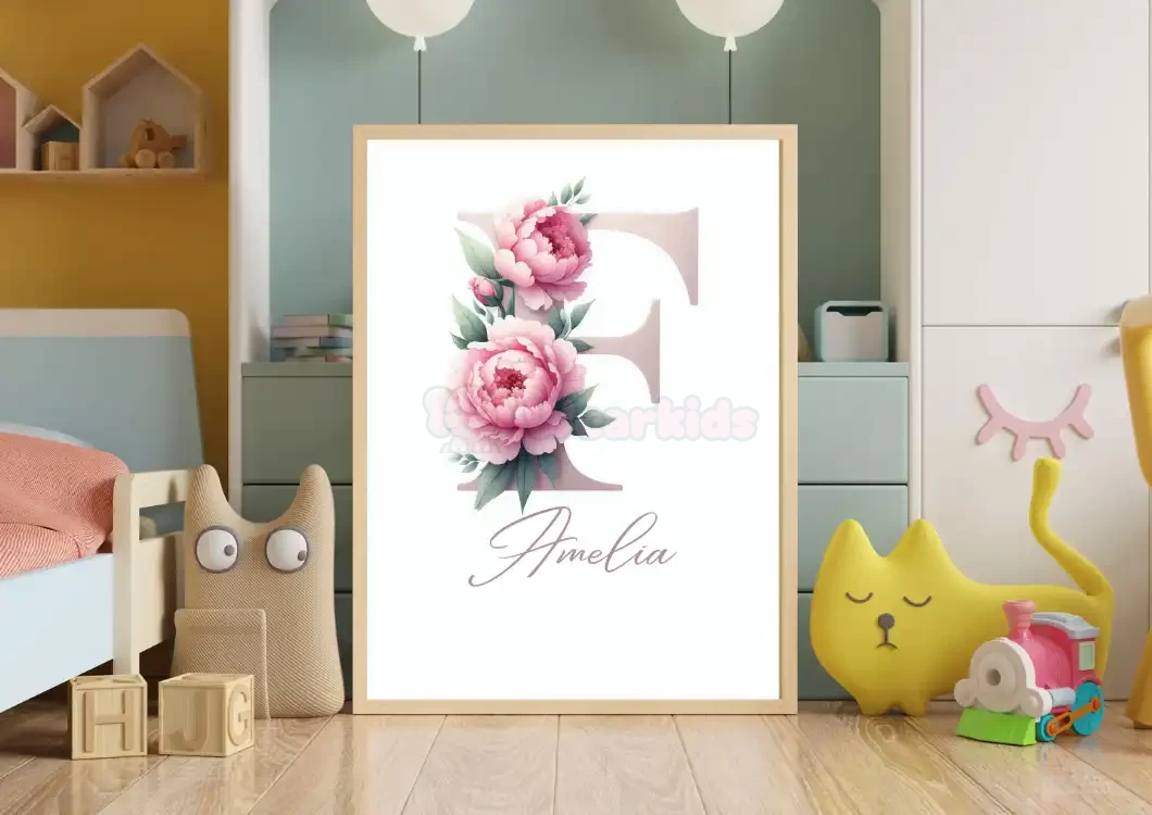 Floral Letter Images Unique Baby Girl Nursery Decor offering Custom Wildflower Print Set Name Sign Art Personalized Prints Kids Letter F