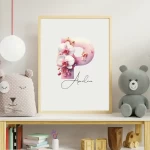 Personalized flowers Nursery Decor Custom Name Sign Floral Wall Art Unique Nursery Prints Floral Alphabet Collection with flower Letter P