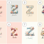 Unique Baby Girl Nursery Decor Custom Print Set Name Sign Art Personalized Nursery Art Prints Children's Letters Nursery Alphabets Letter Z