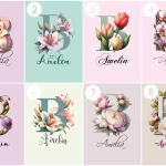 Floral Letters Wildflower Alphabet Art for Kids Personalized Nursery Decor Floral Name Sign Custom Prints Wall Art Baby Girl Room letter B