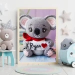 Printable Personalized Crochet Koala Decor Custom Name Wall Art for Toddlers Rooms Unique and Fun Baby Shower Gifts