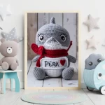 Custom Name Crochet Shark Wall Art Personalized Printables for Nursery and Kids Playrooms Unique and Fun Baby Decor