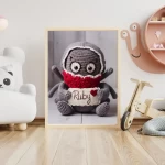 Personalized Crochet Spider Art Prints Custom Name Nursery Decor for Newborns and Infants Trendy and Customizable Baby Gifts