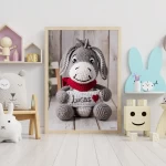 Printable Personalized Crochet Donkey Decor Custom Name Wall Art for Toddlers Rooms Unique and Fun Baby Shower Gifts