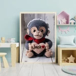 Personalized Printable Crochet Gorilla Art Custom Name Nursery Decor for Children's Rooms Cute and Customizable Baby Shower Gifts