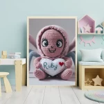 Personalized Crochet Spider Art Prints Custom Name Nursery Decor for Newborns and Infants Trendy and Customizable Baby Gifts