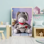 Printable Personalized Crochet Donkey Decor Custom Name Wall Art for Toddlers Rooms Unique and Fun Baby Shower Gifts