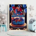 Superman Digital Birthday Card Customizable Superhero Party Decor Personalized Kids Birthday Design Digital Prints Printable Poster Set