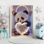 Customized Special Day Gift Cute Light-Up Plush Panda Holding Happy Father's Day Name Sign