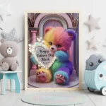 Personalized Special Day Gift Cute Light-Up Plush Bear Holding Happy Father's Day Name Sign