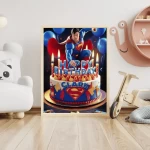 Superman Digital Birthday Card Customizable Superhero Party Decor Personalized Kids Birthday Design Digital Prints Printable Poster Set