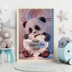 Customized Special Day Gift Cute Light-Up Plush Panda Holding Happy Father's Day Name Sign