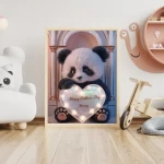 Customized Special Day Gift Cute Light-Up Plush Panda Holding Happy Father's Day Name Sign