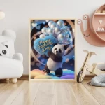 Personalized Special Day Gift Adorable Plush Panda with Heart and Balloons Holding Happy Father's Day Name Sign