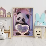 Customized Special Day Gift Cute Light-Up Plush Panda Holding Happy Father's Day Name Sign