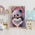 Customized Special Day Gift Cute Light-Up Plush Panda Holding Happy Father's Day Name Sign