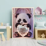 Customized Special Day Gift Cute Light-Up Plush Panda Holding Happy Father's Day Name Sign