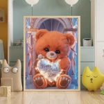 Personalized Special Day Gift Cute Light-Up Plush Bear Holding Happy Father's Day Name Sign