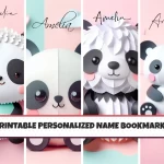 Cute Animal Panda Theme Customizable Name Bookmarks for Kids Printable and Fun Bookmark Bundle Ideal for Kids Books