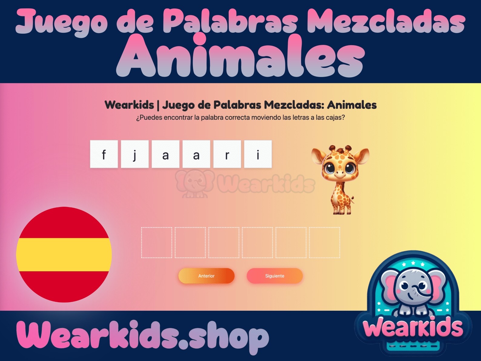 Juego de Palabras Mezcladas: Animales