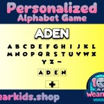 Personalized Alphabet Game, Montessori, Toddlers Preschool Early Learning Resource, Learning Alphabet Letters, DIGITAL DOWNLOAD